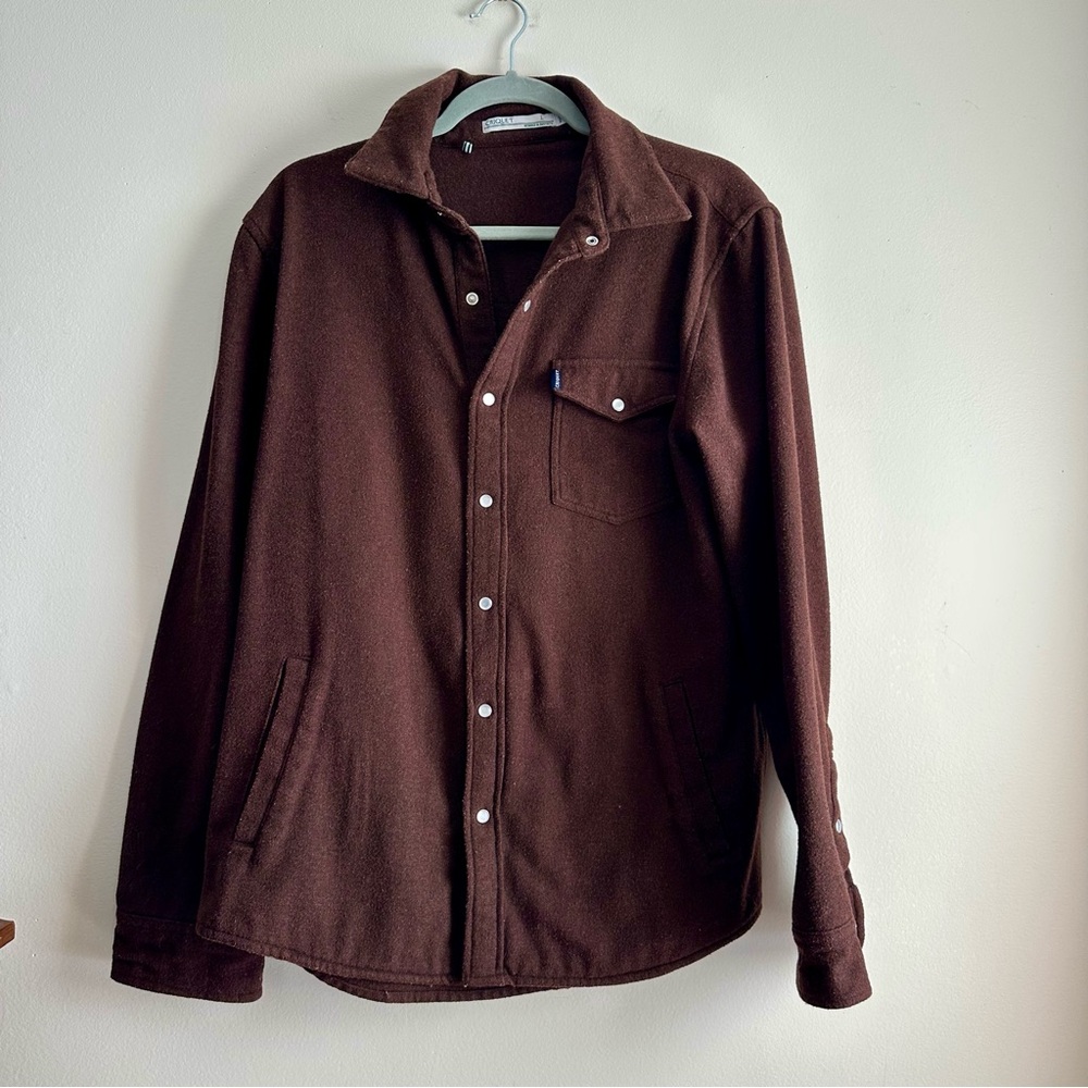 Criquet • Pearl Snap Brown Wool Blend Shacket